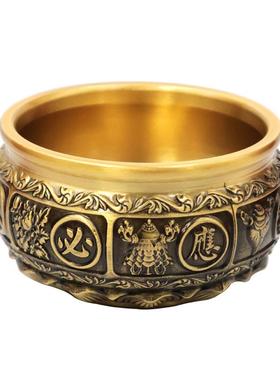 黄铜聚宝盆招财进宝有求必应家用店铺开业礼品办公室前台家居摆件