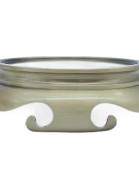 黄铜香炉底座圆形中式小铜器葫芦酒壶茶壶铜百福缸聚宝盆底座摆件