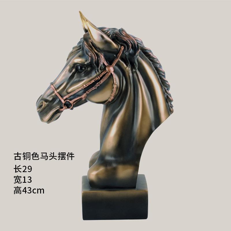 欧美风格家饰树脂工艺马头摆件欧式家居工艺品摆设客厅装饰品