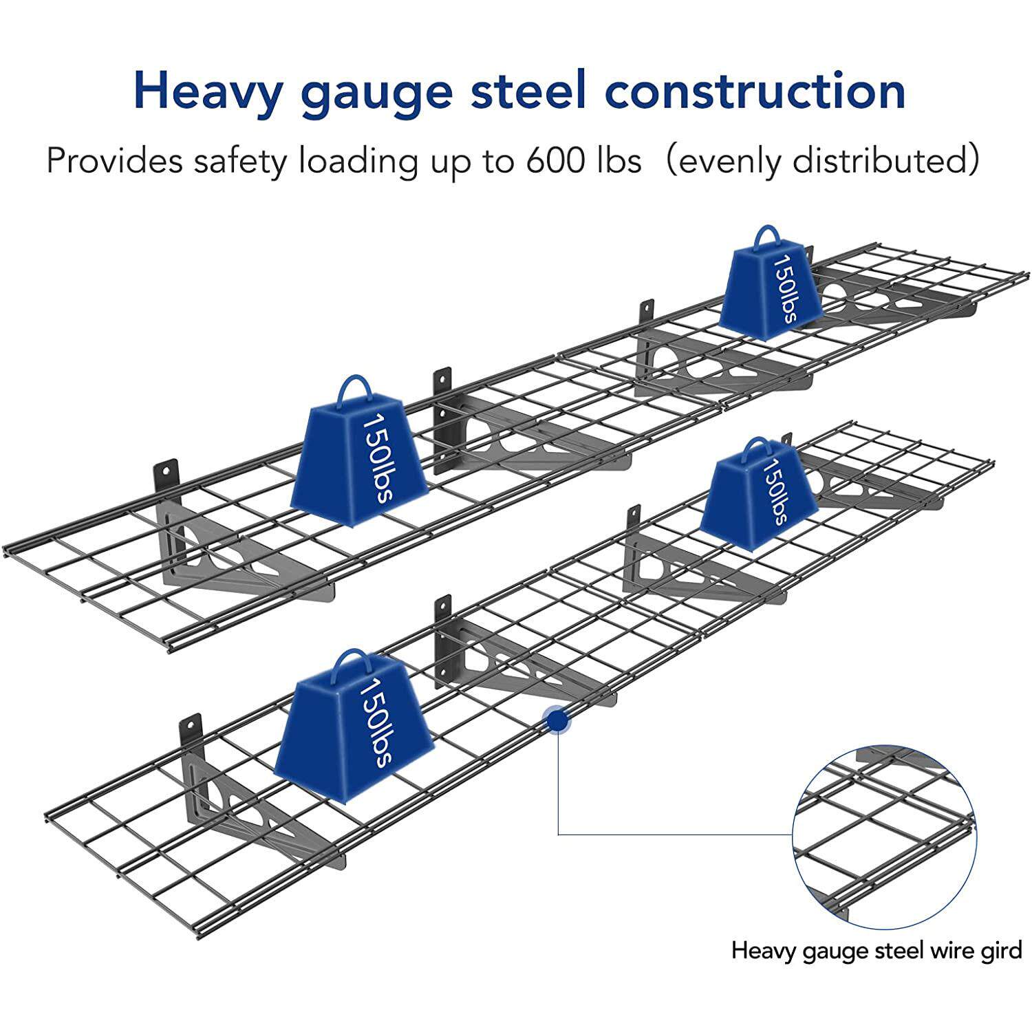 壁挂式多功能重型车库收纳货架浮动货架车库工具存储置物架