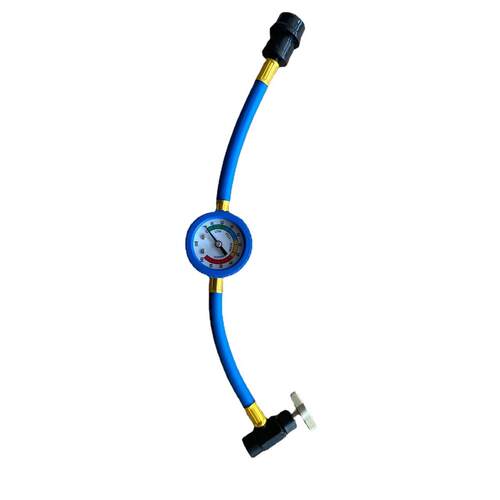 r134a汽车加氟管欧美型号塑料制冷剂补充表总长35cm加氟表冷媒表