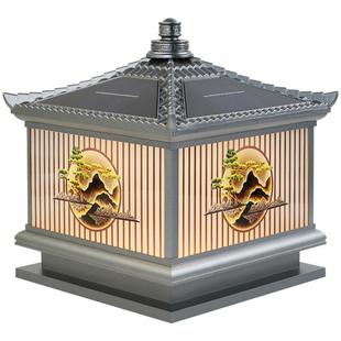 太阳能柱头灯户外庭院灯围墙别墅大门两侧柱子灯门柱灯宫廷风室外