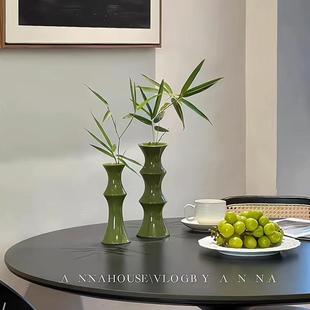 宋式美学宋代红色新中式复古风插花瓶摆件客厅高级感陶瓷新年过年