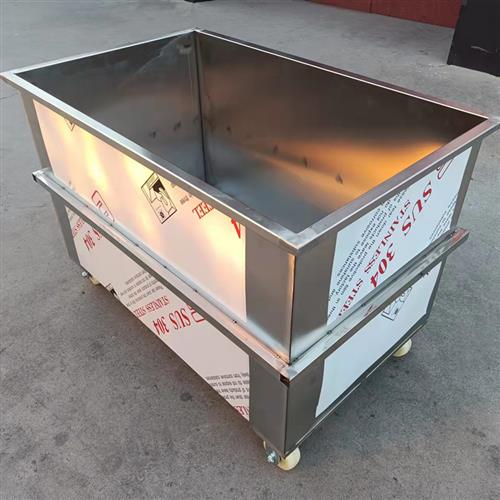 新品移动式不锈钢方形储水箱定制收纳箱工业储水桶手推车浸泡池卤