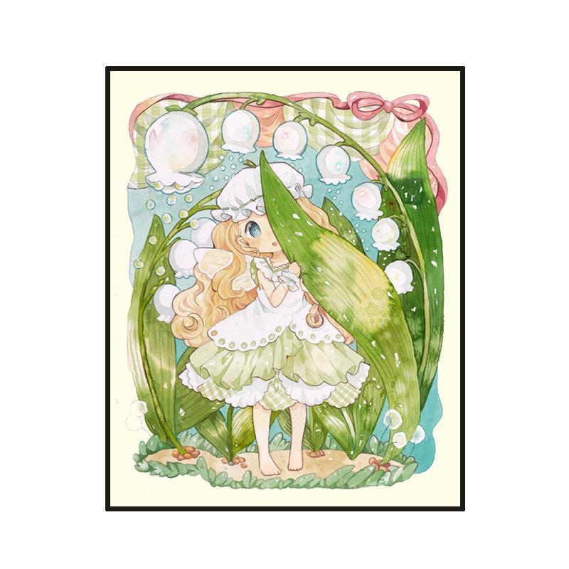 女孩钻石画满钻新款可爱卡通卧室手工贴钻十字绣儿童房小幅