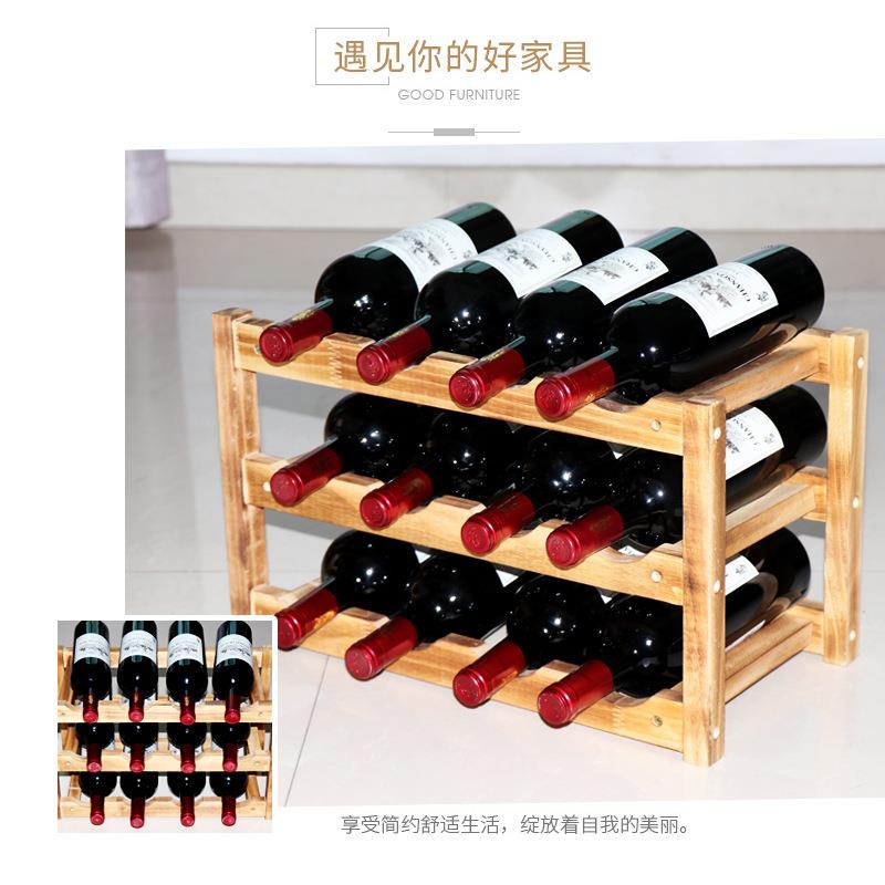 实木红酒架摆件欧式葡萄酒架红酒展示架家用创意酒架子吧台洋酒架