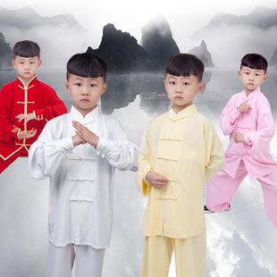 儿童太极服春夏款棉加丝武术服练功服太极拳服男女款晨练服表演