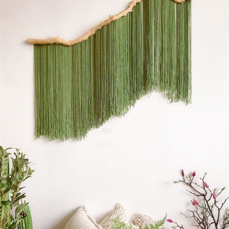 手工编织田园乡村森系门帘隔断帘B窗帘软装民宿生活馆装饰挂毯墙