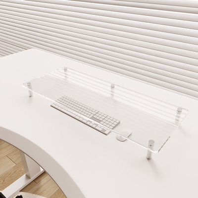 亚克力显示器增高架办公室工位台式电H脑置物架桌面笔记本支架收