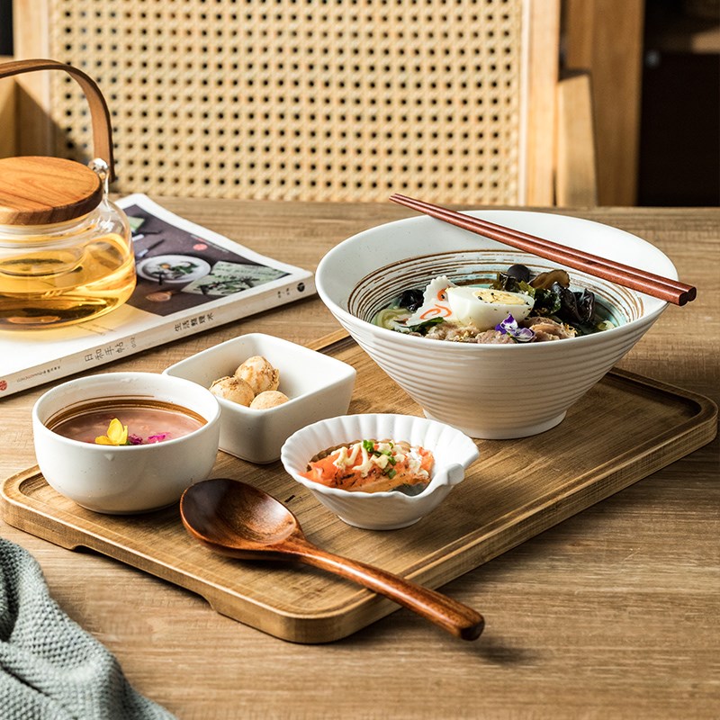 带拉面碗b一人食餐具套装带托盘 日式吃饭陶瓷碗早餐碗碟个人专用