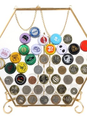 生肖纪念币展示框啤酒盖硬币收纳盒玄关I酒柜装饰新房摆件玻璃相