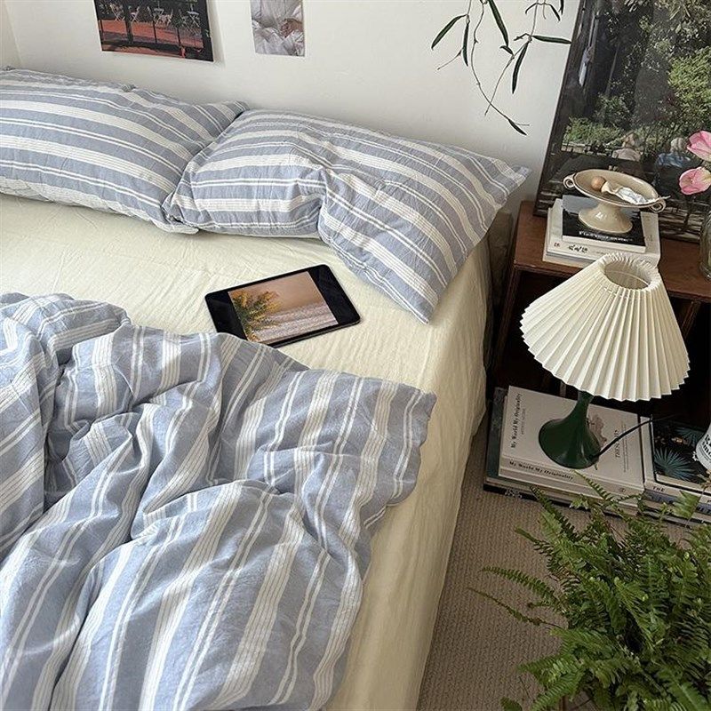 【色织被套单品】全棉条纹1r50*200单人学生200*230双人被单男生