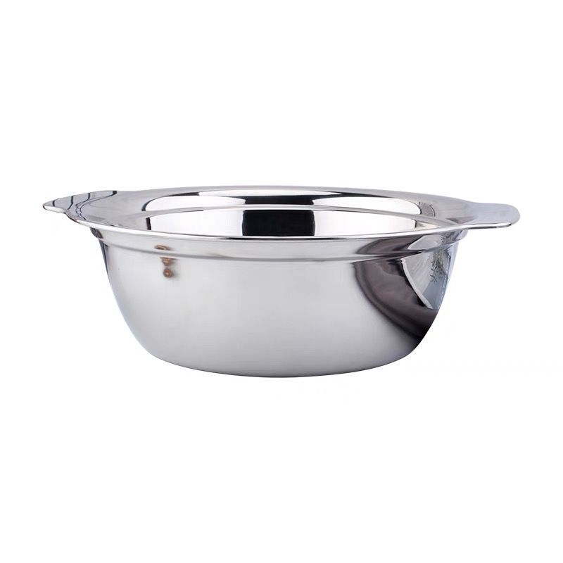 304不a锈钢沥水篮套装滤水洗菜盆洗米淘米盆水果篮两件套双耳加厚