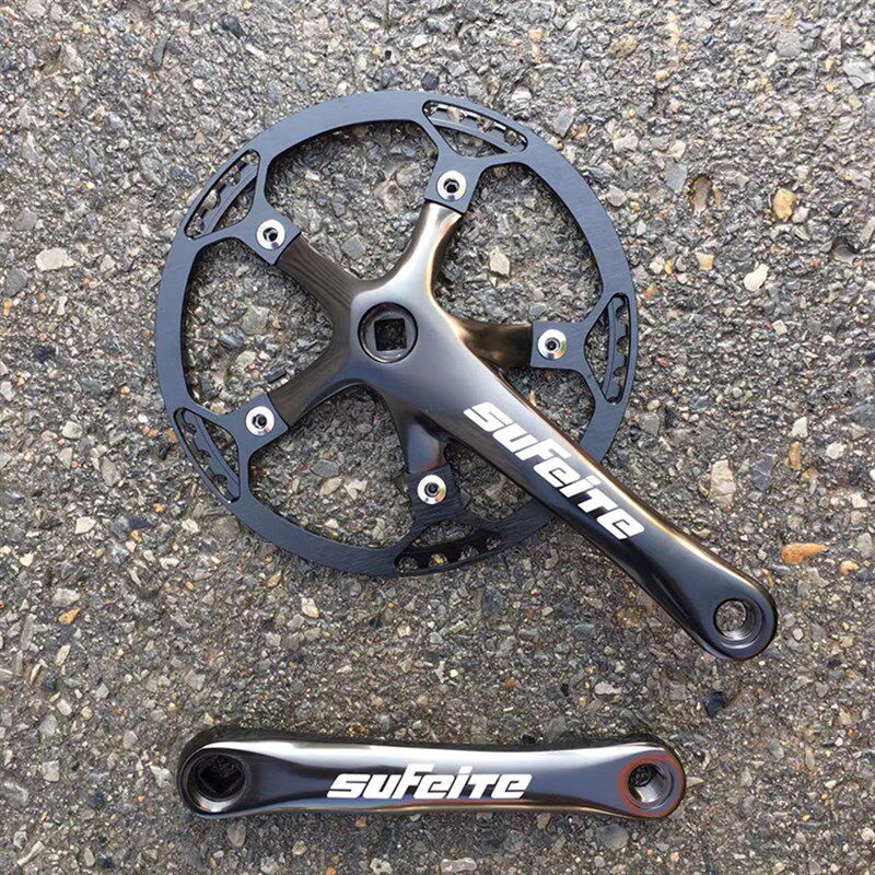 复古通勤车7/8/9变速车折叠车方孔曲柄牙盘P小轮自行车改装单盘片