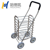 铝合金购物车买菜车 四个大轮可折叠便携手推P车小拉车老人拖拖车