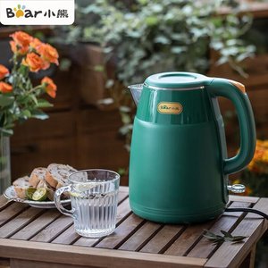 小熊电热水壶ZDH-Q15E1保温一体电烧水茶壶不锈钢大容量恒温绿色