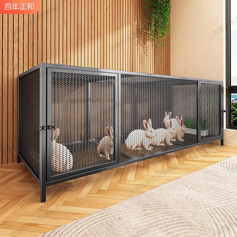 养殖兔笼子家用特大号别墅铁丝密网方管折叠养殖鸡舍宠物鹅笼兔笼