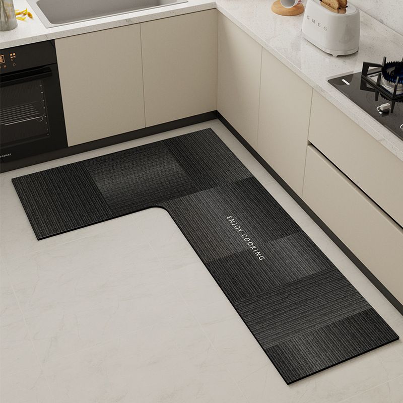 轻奢高级感厨房地垫L型一体硅藻泥吸水吸油可擦免洗脚垫