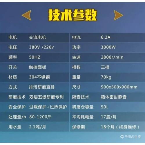 商用厨余垃圾处理器大型酒店食堂饭店厨房食物残渣泔水潲水粉碎机