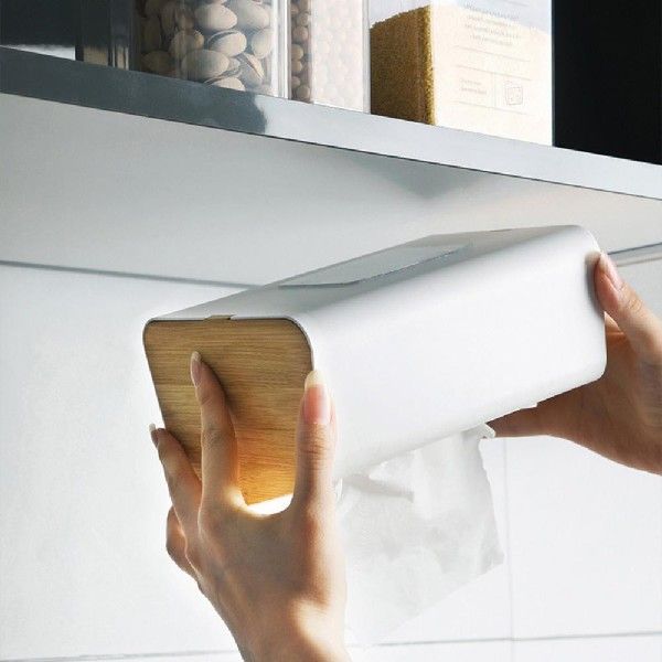Tissue Organizer Long Lasting Tissue Box Wood Punchfree
