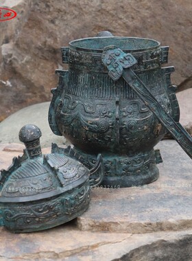 凤纹提梁卣秬鬯兽面纹青铜酒壶戉箙卣效卣古父己小臣某卣祭器摆件