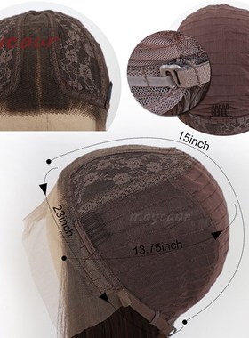 Maycaur Black Long Straight Synthetic Lace Front Wigs for Bl