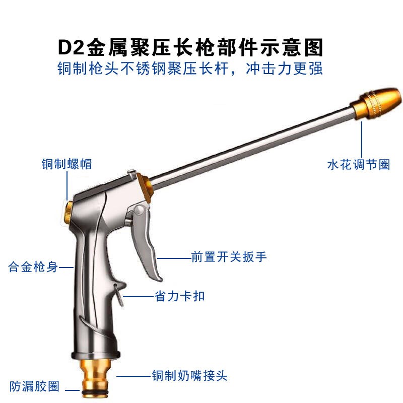 。家用自来水多功能纯铜金属全铜喷增压浇花刷洗车高压水枪枪头