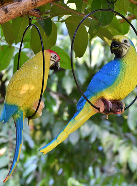 厂家仿真鹦鹉摆件楼盘阳台布置造景花园庭院装饰品幼儿园户外树上