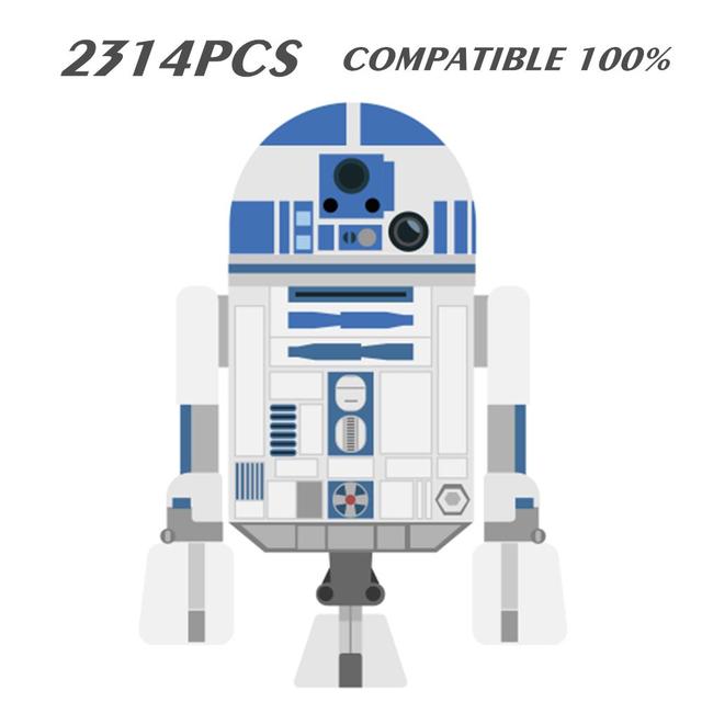 2314pcs Robot Star Space R2d2 Bb8 Model R2-d2 Figures Buildi
