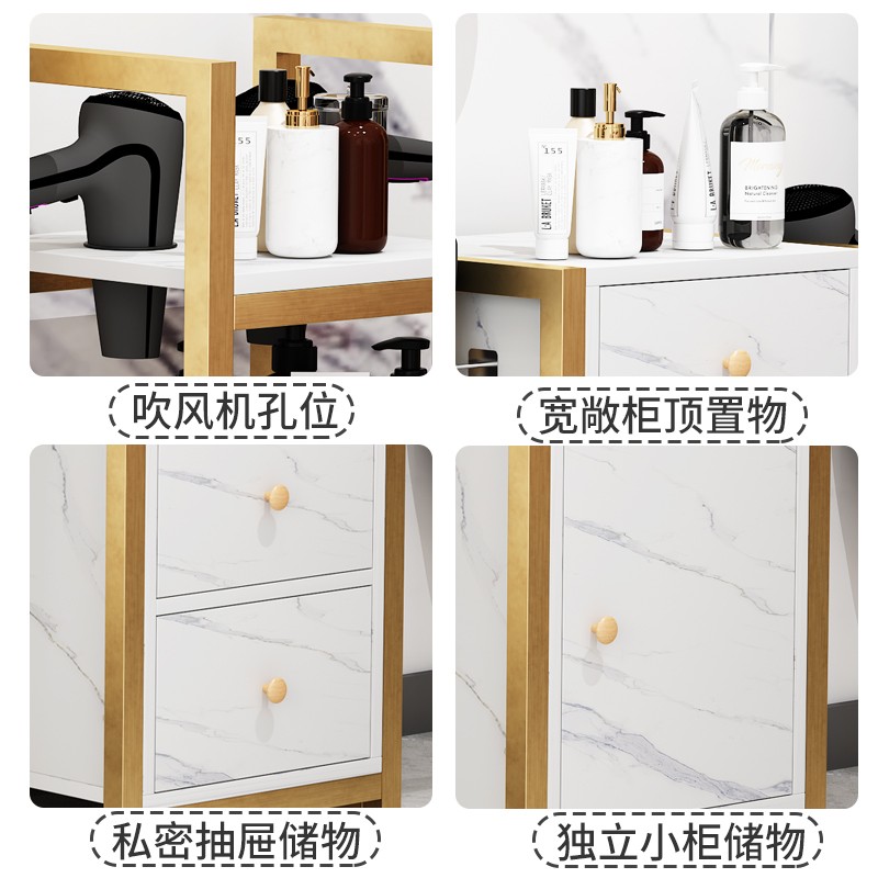 理发店工具柜发廊专用烫染工具车美发店置物架抽屉式镜台小剪发柜