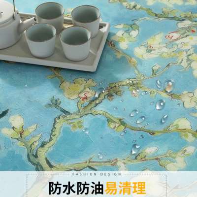 圆桌桌布PVC软玻璃防水防油防烫免洗桌垫圆形餐桌垫家用茶几桌布