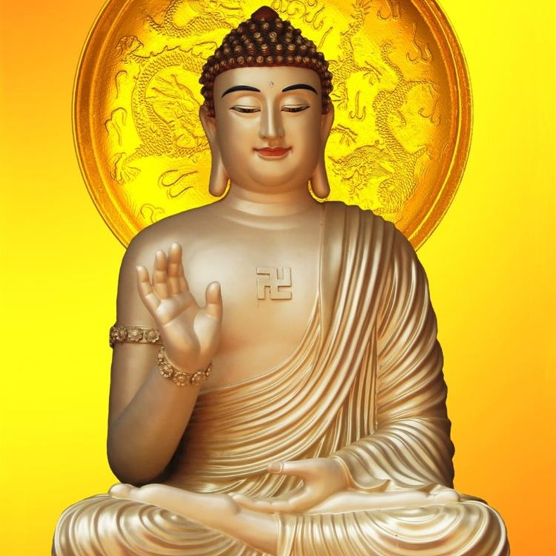 大小款 释迦牟尼佛 如来佛 佛像画像挂像卷轴挂画贴画 可带实木框