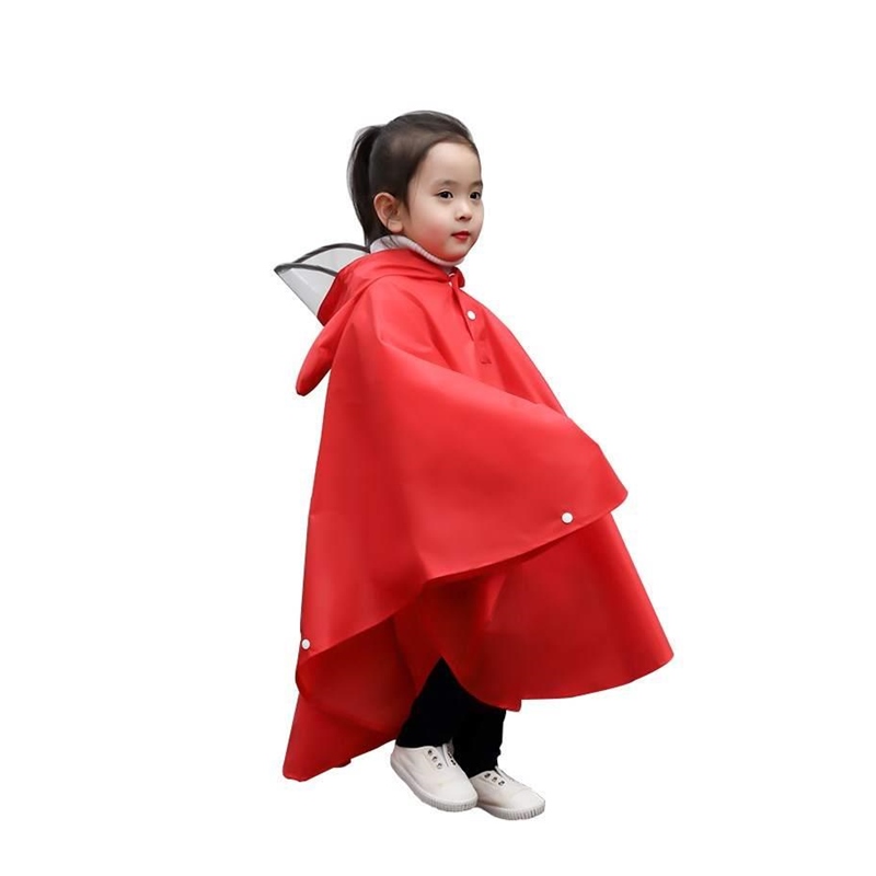 儿童斗篷式雨衣防护电车户外男女小学生宝宝公主带书包位雨披便携