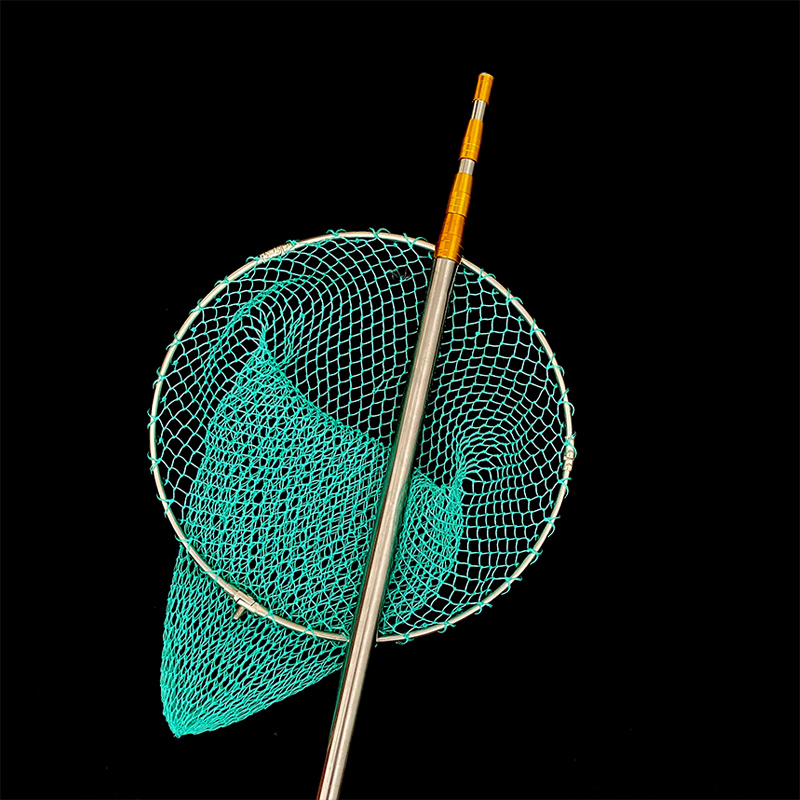 不锈钢鱼网抄网渔具捞网伸缩杆捞虾网兜钓鱼用品多股线网超网操网