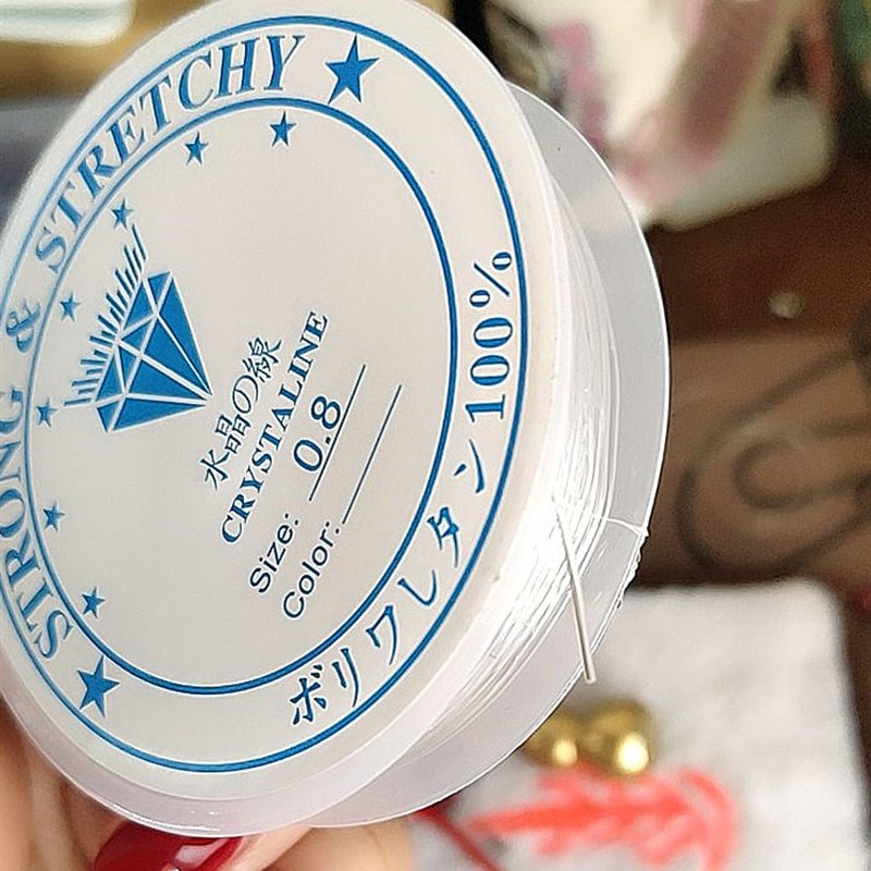 水晶弹力线玉石专用DIY串珠线圆弹力丝手錬穿珠0.8毫米透明白色线