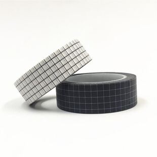 New 10M Black and White Grid Washi Tape Japanese Paper DIY P