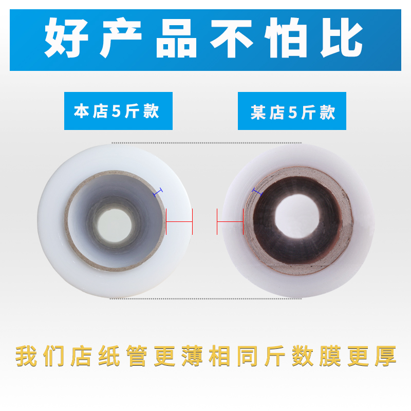 2023整箱缠绕膜打包装保护薄膜45cm拉伸物流围膜拉丝PE大卷工业保