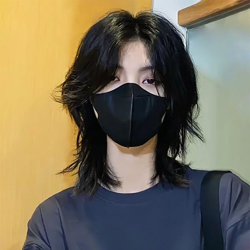 日系狼尾鲻鱼头长发假发男生帅气真发仿男士全头套男式武士头逼真