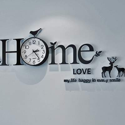免打孔Home创意个性静音挂钟北欧现代简约客厅家用艺术时尚钟表