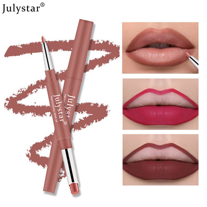 Sale 12 Color Matte Lipstick Lip Liner 2 in 1 Makeup