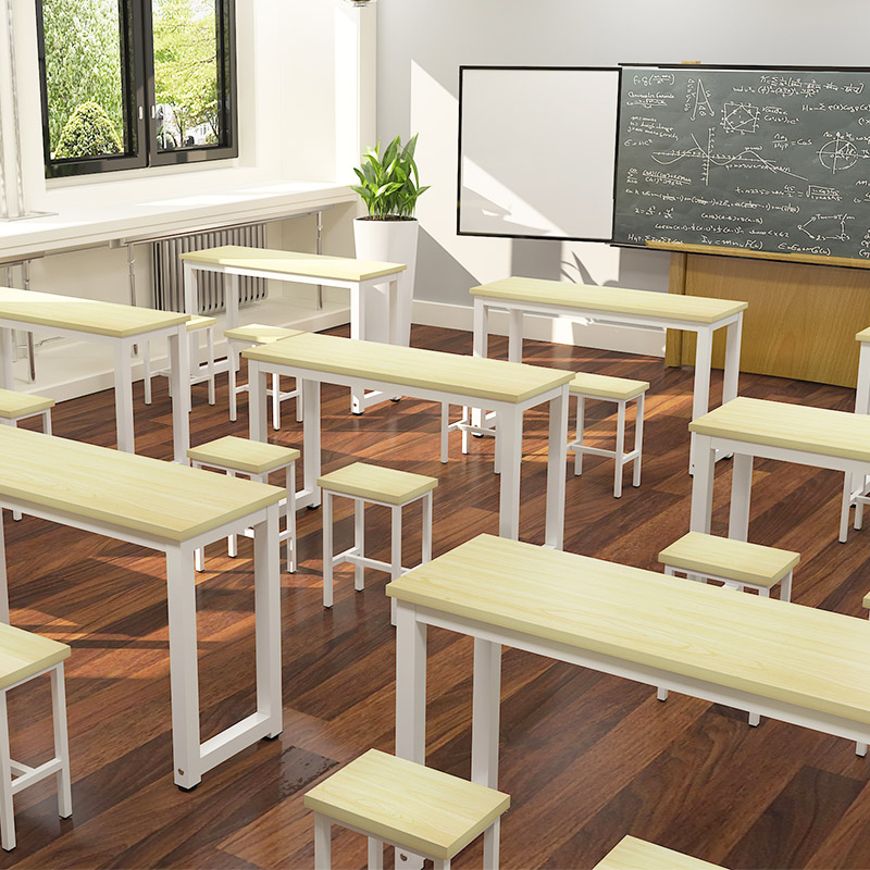 中小学生学校辅导班课桌椅学习培训单人绘画美术手工组合条桌双人