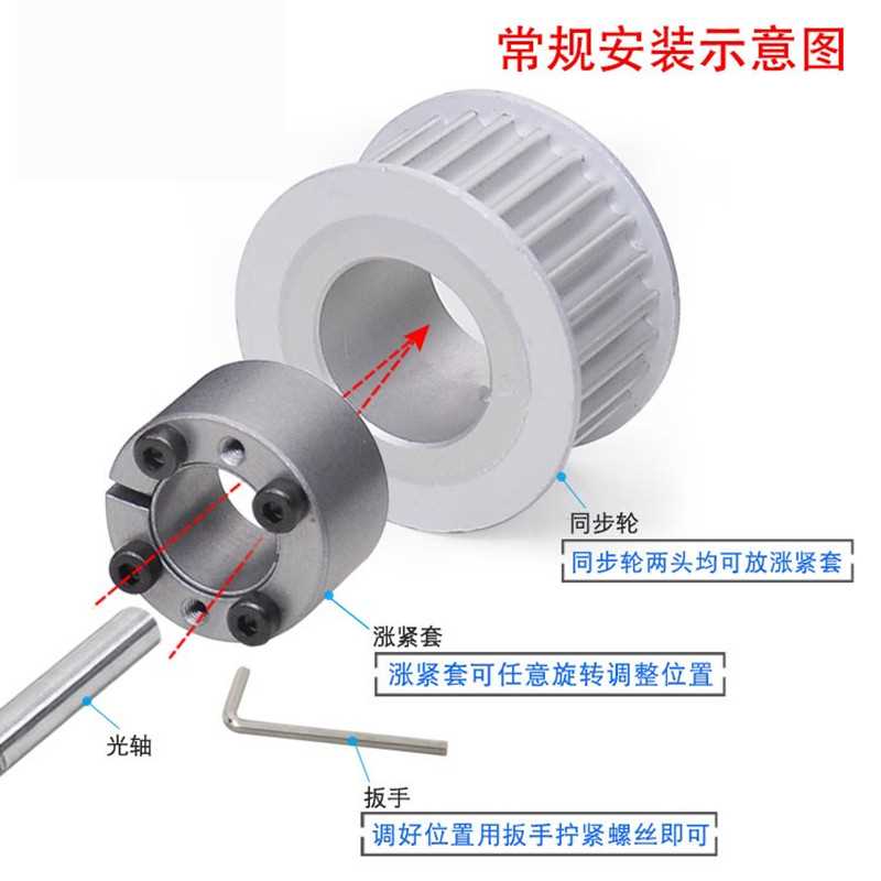 。齿宽27 免键涨紧步轮 8M41齿 两面平 选同孔 皮带轮 直径104mm