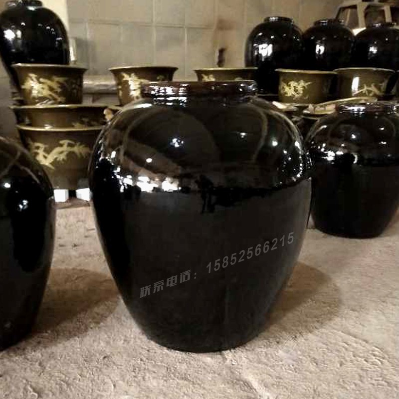 新品黑釉酒坛15/25/50/75/100/150/200/250公斤厚酒缸酒罐