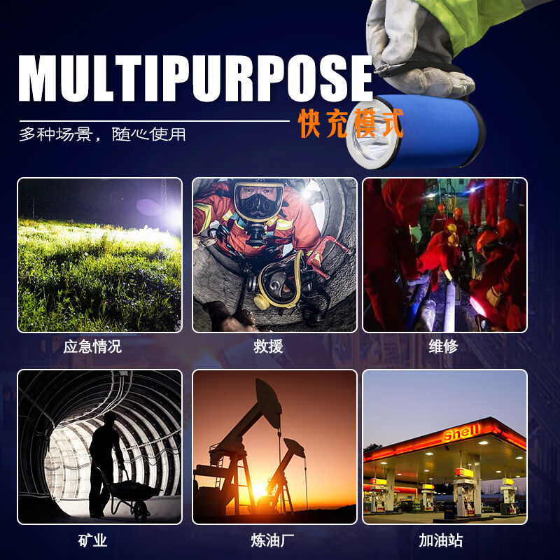 新品悍酷(Hoircure)手提式强光防爆探照灯紧急照明灯充电式手电