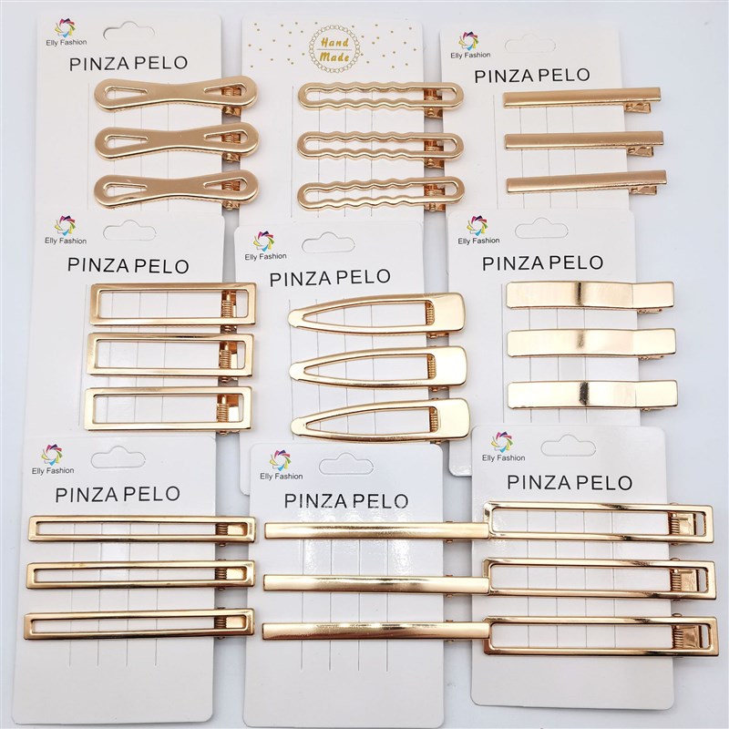 3pcs/set Korean Metal Geometric Hair Claw Barrettes Elegant