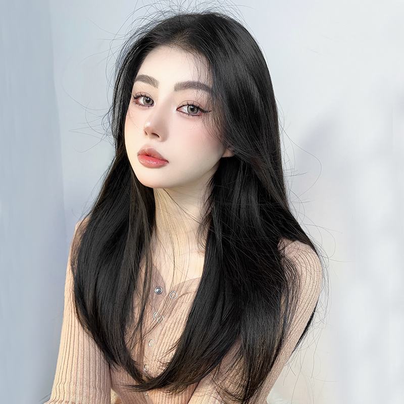 一片式假发微卷发尾内扣接发片女中长发隐形蓬松增发量u型假发片