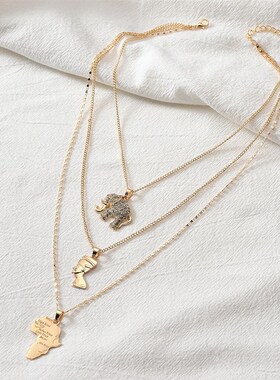 Fashion Simple Alloy Human Head Elephant Pendant Ladies Neck