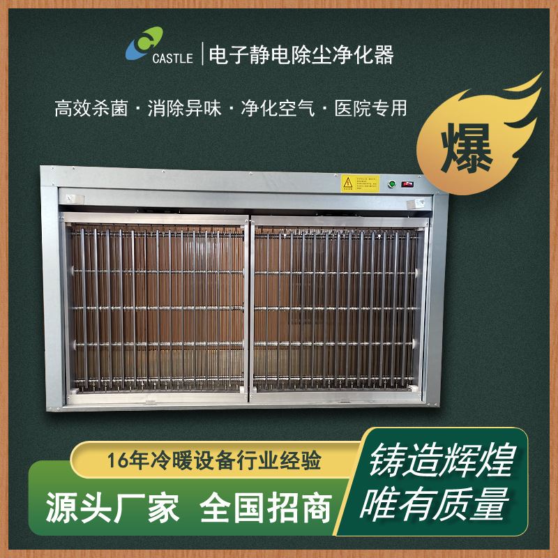 源头厂家通风机盘管回风装置静电除尘净化器管道式光触媒空气净化