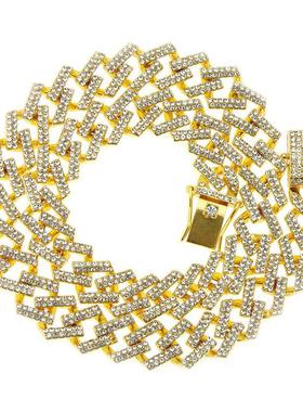 Jewelry geometric rhombus diamond Cuban chain necklace hip h