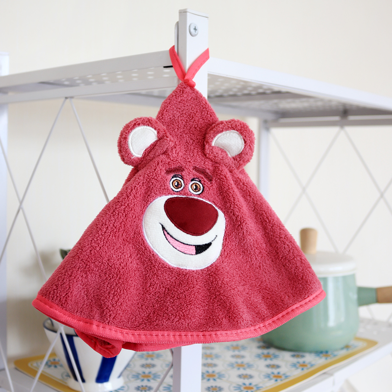 可爱毛绒擦手巾珊瑚绒吸水厨房毛巾儿童柔软亲肤可挂式浴室抹手布